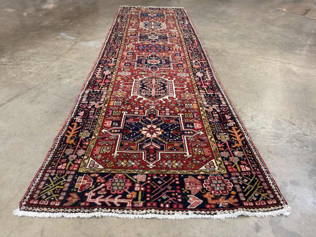Hand-Knotted Antique Karaja Runner - 3'3"x11'