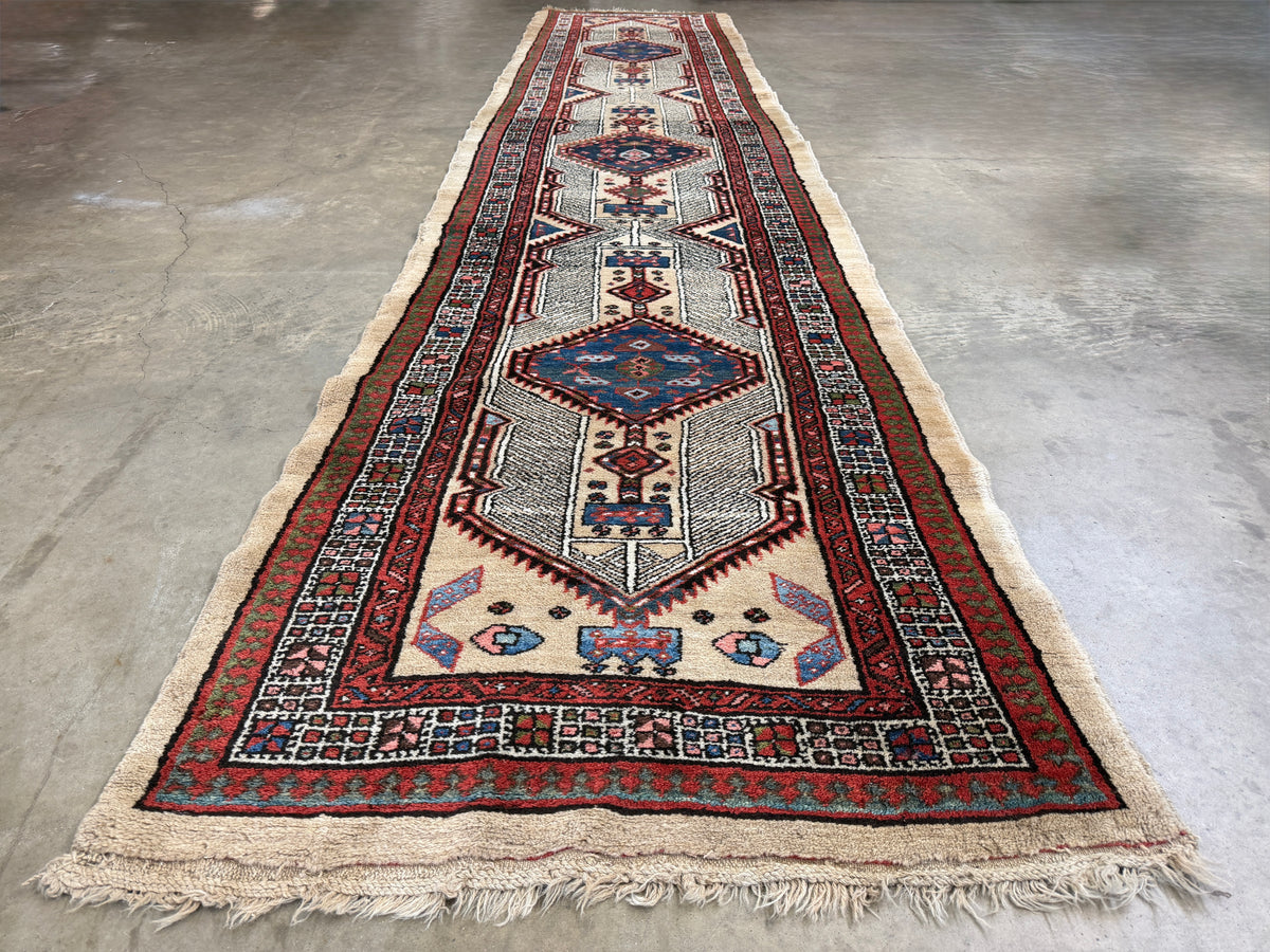 Hand-Knotted Antique Sarab Runner - 3'3"x15'3"