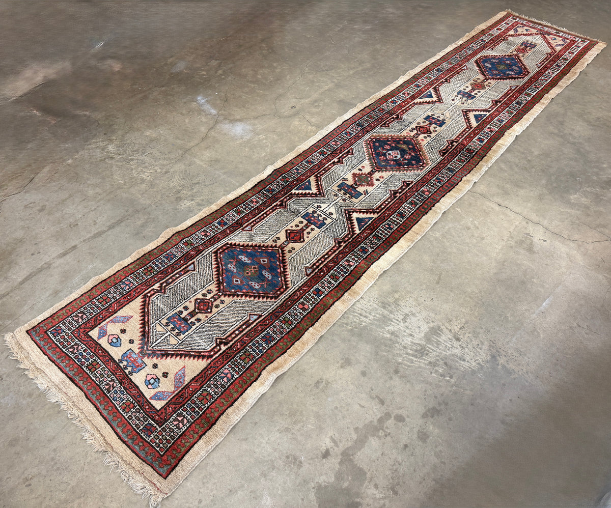 Hand-Knotted Antique Sarab Runner - 3'3"x15'3"