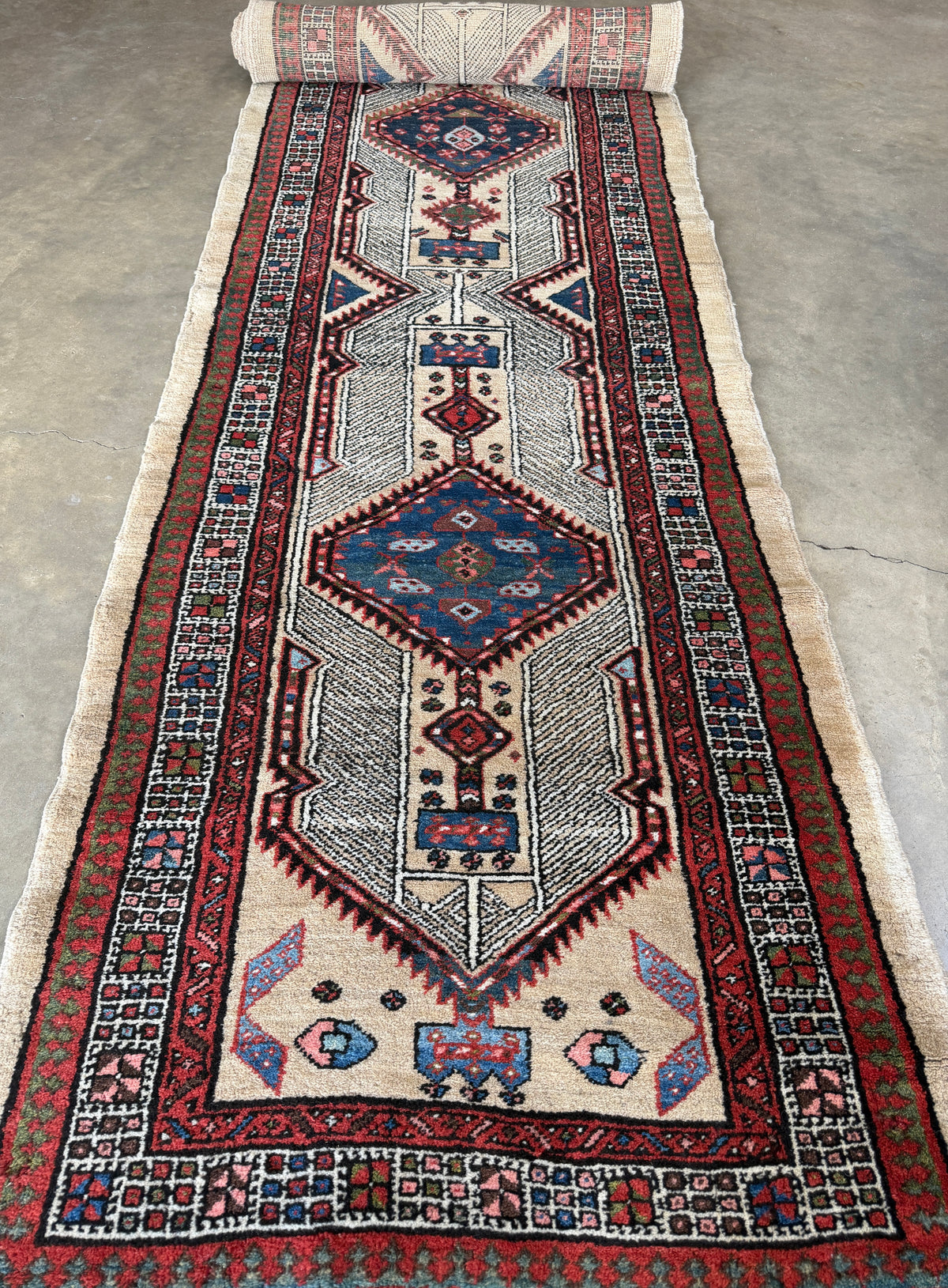 Hand-Knotted Antique Sarab Runner - 3'3"x15'3"