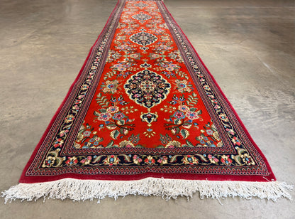 Hand-Knotted Qum Runner - 2'9"x13'8"