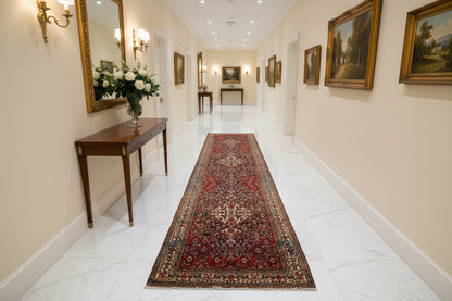 Antique Hand-Knotted Hamadan Runner - 3'5"x17'3"