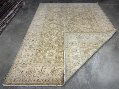 7’9”x10’10” Hand-Knotted Wool Oushak All-over Area Rug