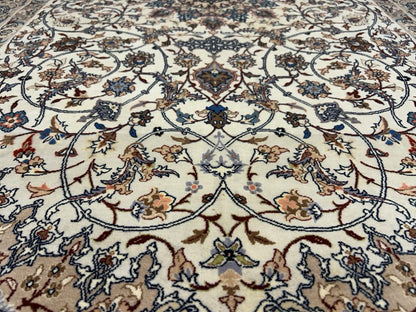 3’5”x5’9” Hand-Knotted  Fine Wool & Silk Isfahane Seirafian Area Rug - Signed