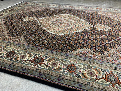 5'7"x7'7" Hand-Knotted Silk & Wool Tabrize Area Rug - Handmade Carpet 5x7