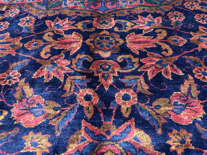 9x14 Very Fine Hand-knotted Antique Wool Manchester Kashane Signed Rug Handmade
