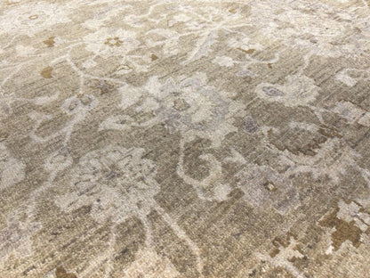 7’9”x10’10” Hand-Knotted Wool Oushak All-over Area Rug