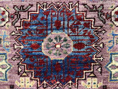 8’5”x9’10” Hand-Knotted Wool Mamluk Medallion Area Rug
