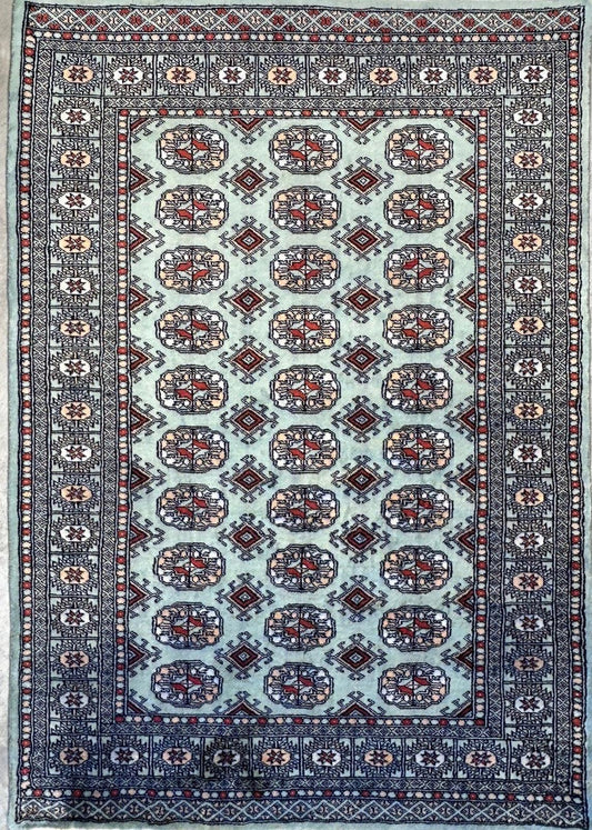 4’x6’ Hand-knotted All-Over Bokhara Area Rug