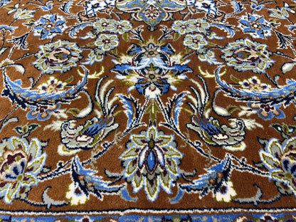 6’10”x9’10” Hand-Knotted  Fine Wool & Silk Isfahane  Area Rug - Medallion Carpet