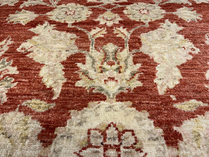 4'x5'9" Hand-knotted Wool All-Over Area Rug - Handmade Carpet Red 4x6