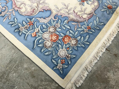 8'2"x11'2" Handmade 100% Wool Chinese Abusson Rug