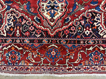 10x12 Vintage Hand-Knotted Bakhtiarie Rug Antique Handmade Red Oriental Tribal