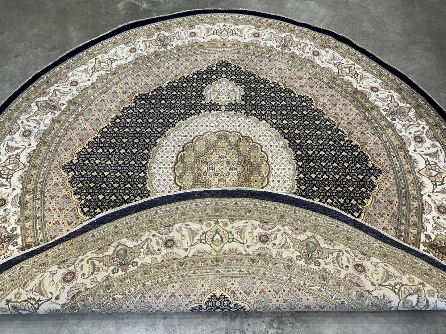 8’ Diameter Hand-knotted Wool Round Area Rug - Handmade Carpet 8x8 Blue