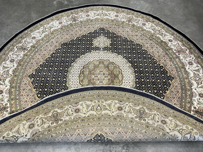 8’ Diameter Hand-knotted Wool Round Area Rug - Handmade Carpet 8x8 Blue