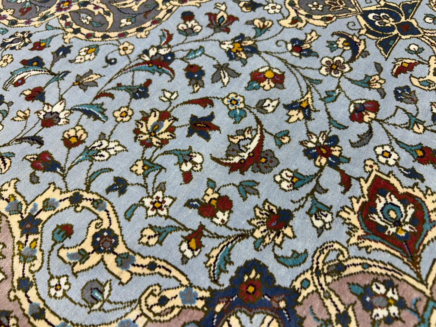 3x5 Luxurious Fine Hand-Knotted 100% Silk Signed Persiane Qume Rug Handmade