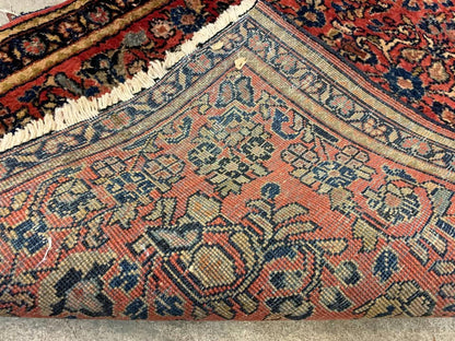 2'3"x3'11" Antique Handmade 100% Wool Persian Sarouk Rug