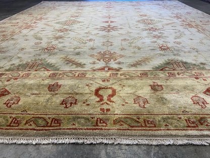 8’4”x10’ Hand-Knotted Wool Oushak All-over Area Rug