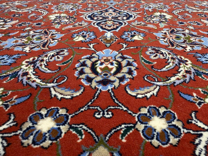 5’x8’ Hand-Knotted Fine Wool & Silk Isfahane Zolfaghari Area Rug - Red Signed