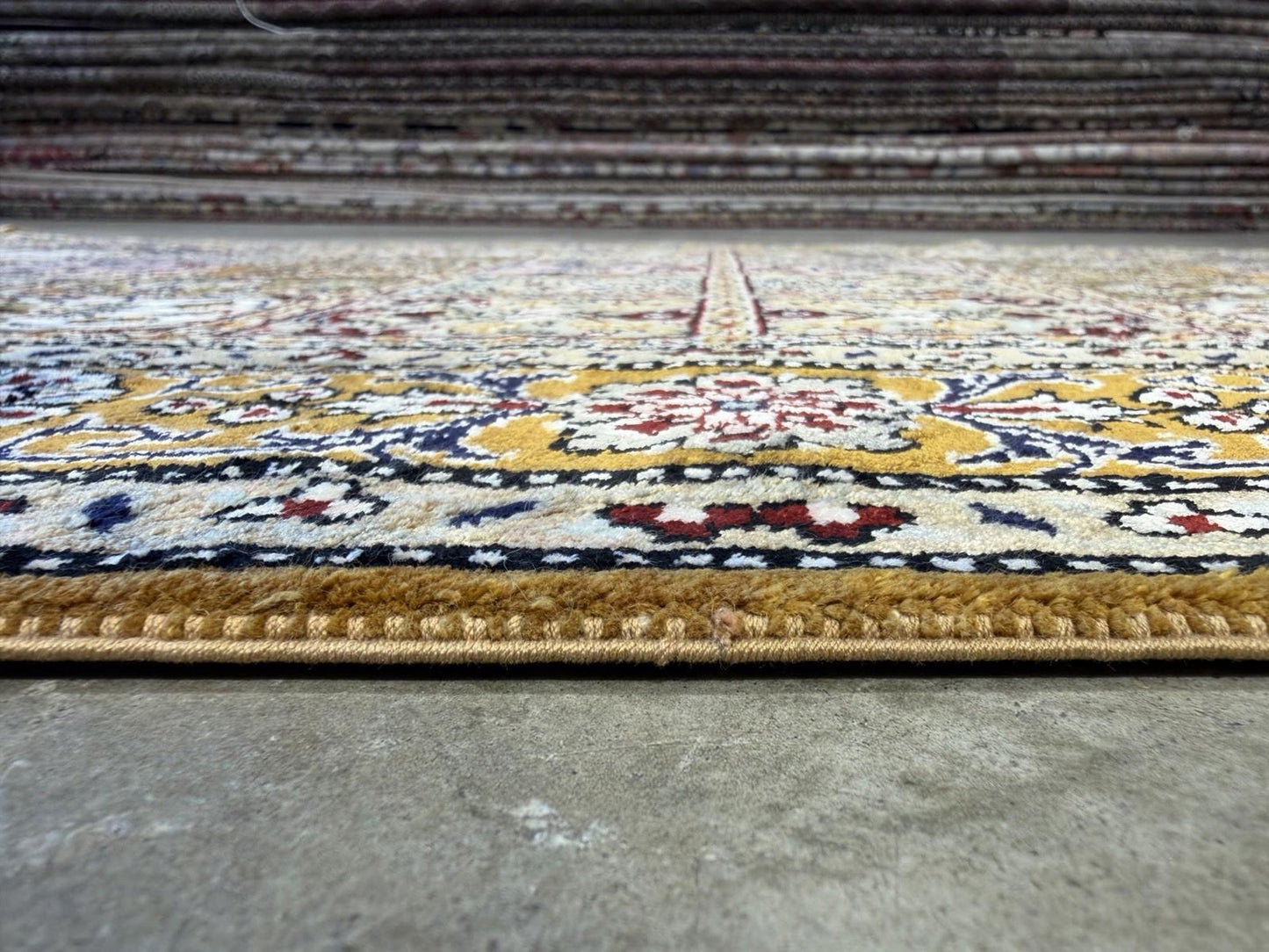 3x5 Luxurious Fine Hand-Knotted 100%Silk Persiane Qume Rug Handmade Gold