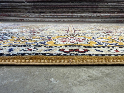 3x5 Luxurious Fine Hand-Knotted 100%Silk Persiane Qume Rug Handmade Gold