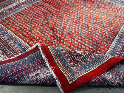 7'6"x8'5" Handmade 100% Wool Persian Sarouk Rug
