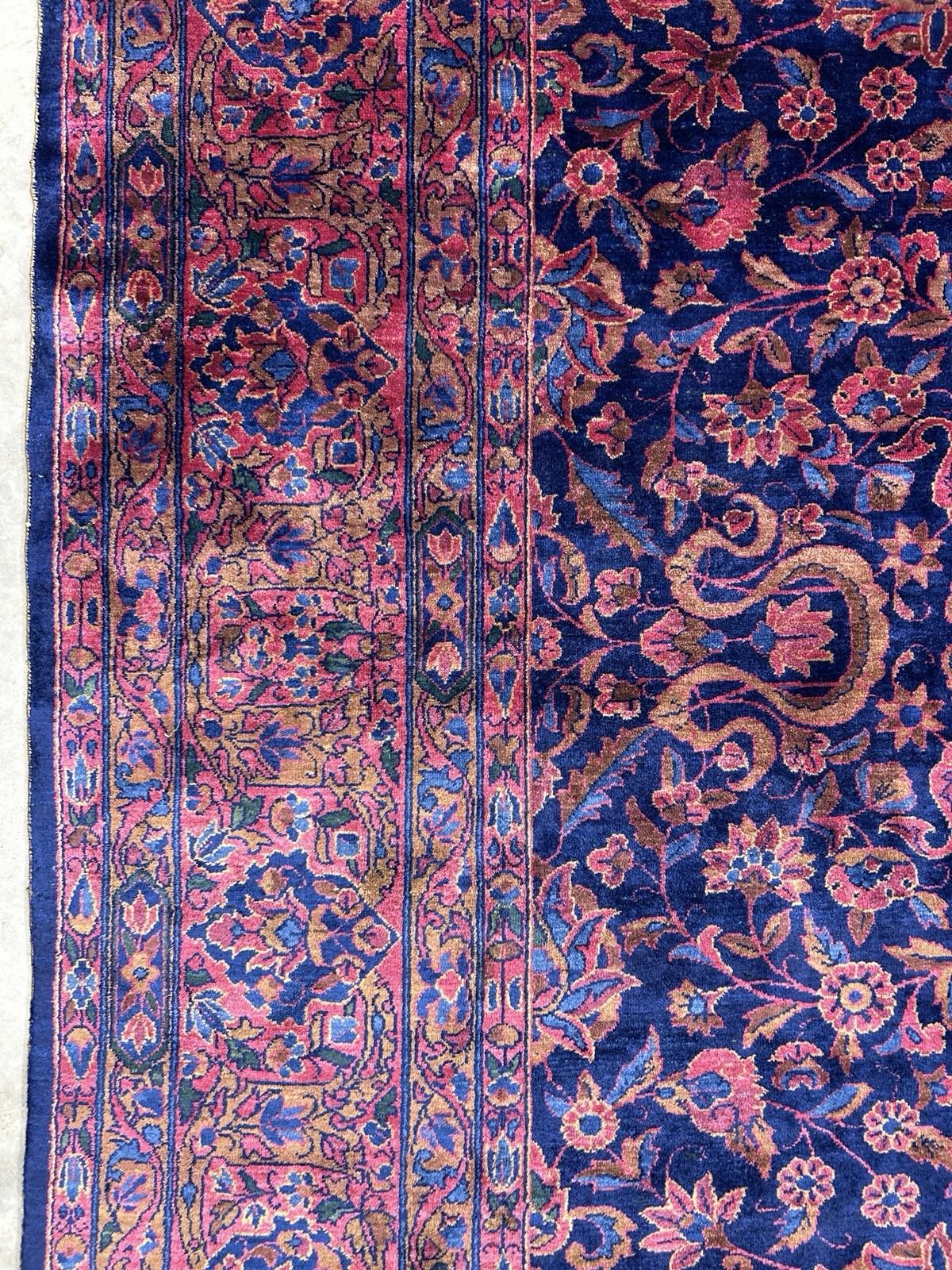 9x14 Very Fine Hand-knotted Antique Wool Manchester Kashane Signed Rug Handmade