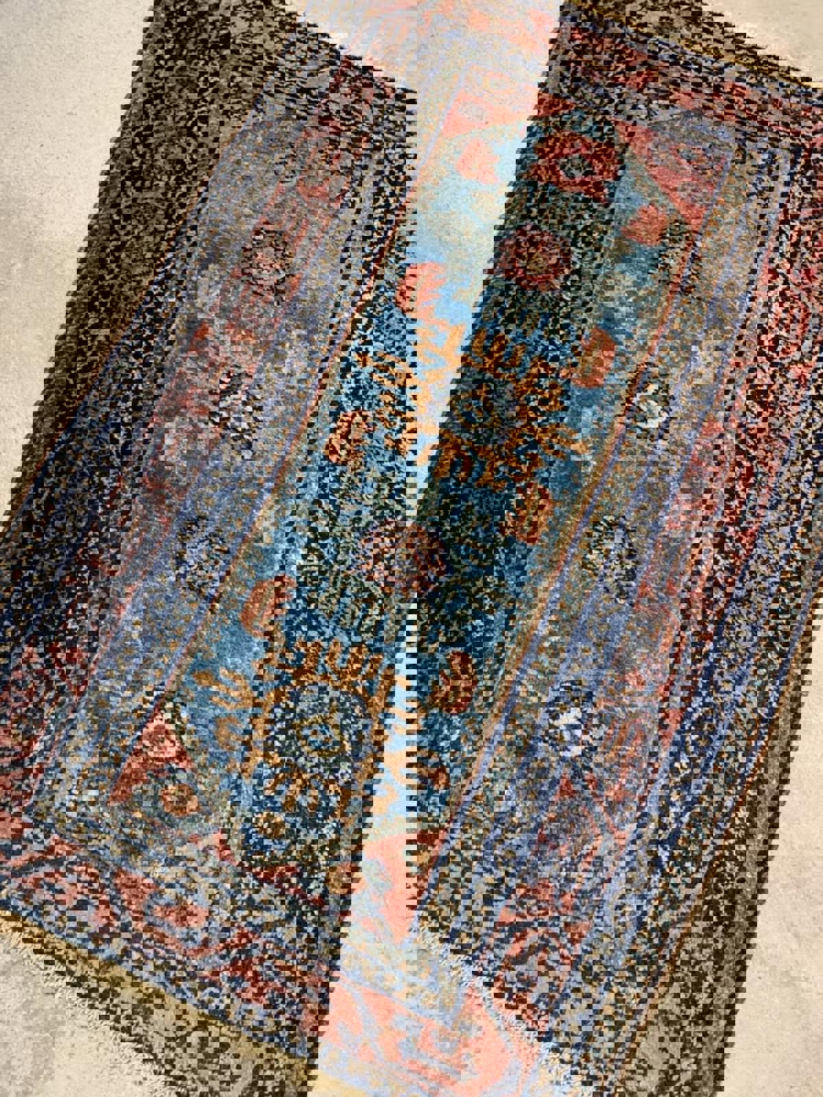 2'7"x3'11" Antique Handmade 100% Wool Persian Hamadan Rug