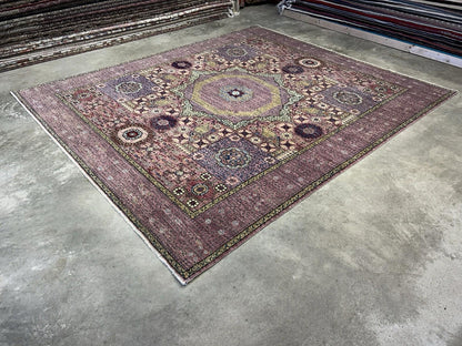 8’5”x9’10” Hand-Knotted Wool Mamluk Medallion Area Rug