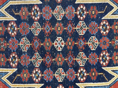 4'3"x6'8" Antique Hand-knotted Wool Qashqaei Area Rug - Handmade 4x6 Carpet