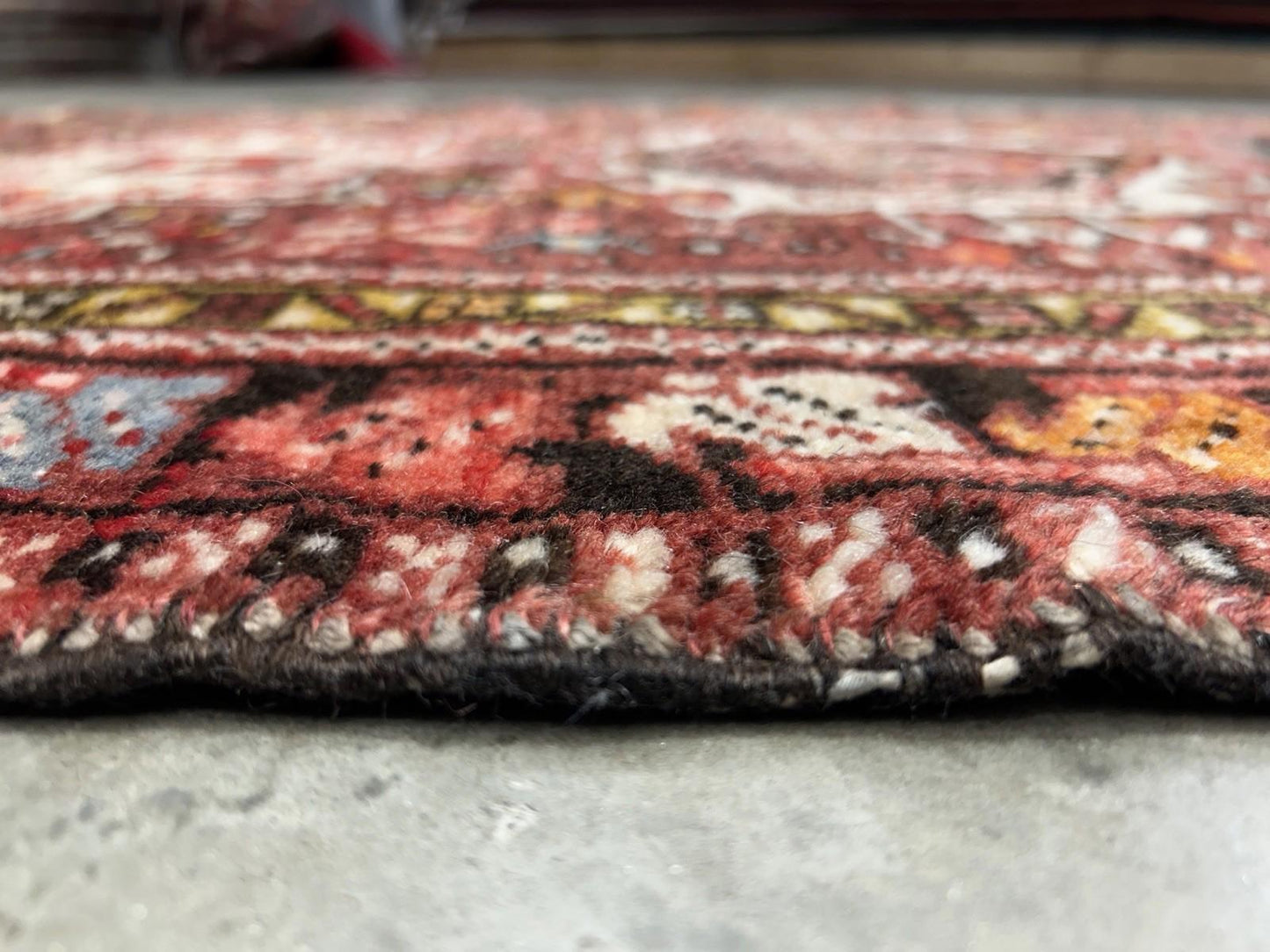 3'3”x12’2” Antique Hand-knotted Wool Herize Runner Rug - Handmade Red 3x12