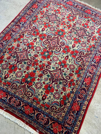 3'1'x4'11" Handmade Wool Persian Bidjar Rug