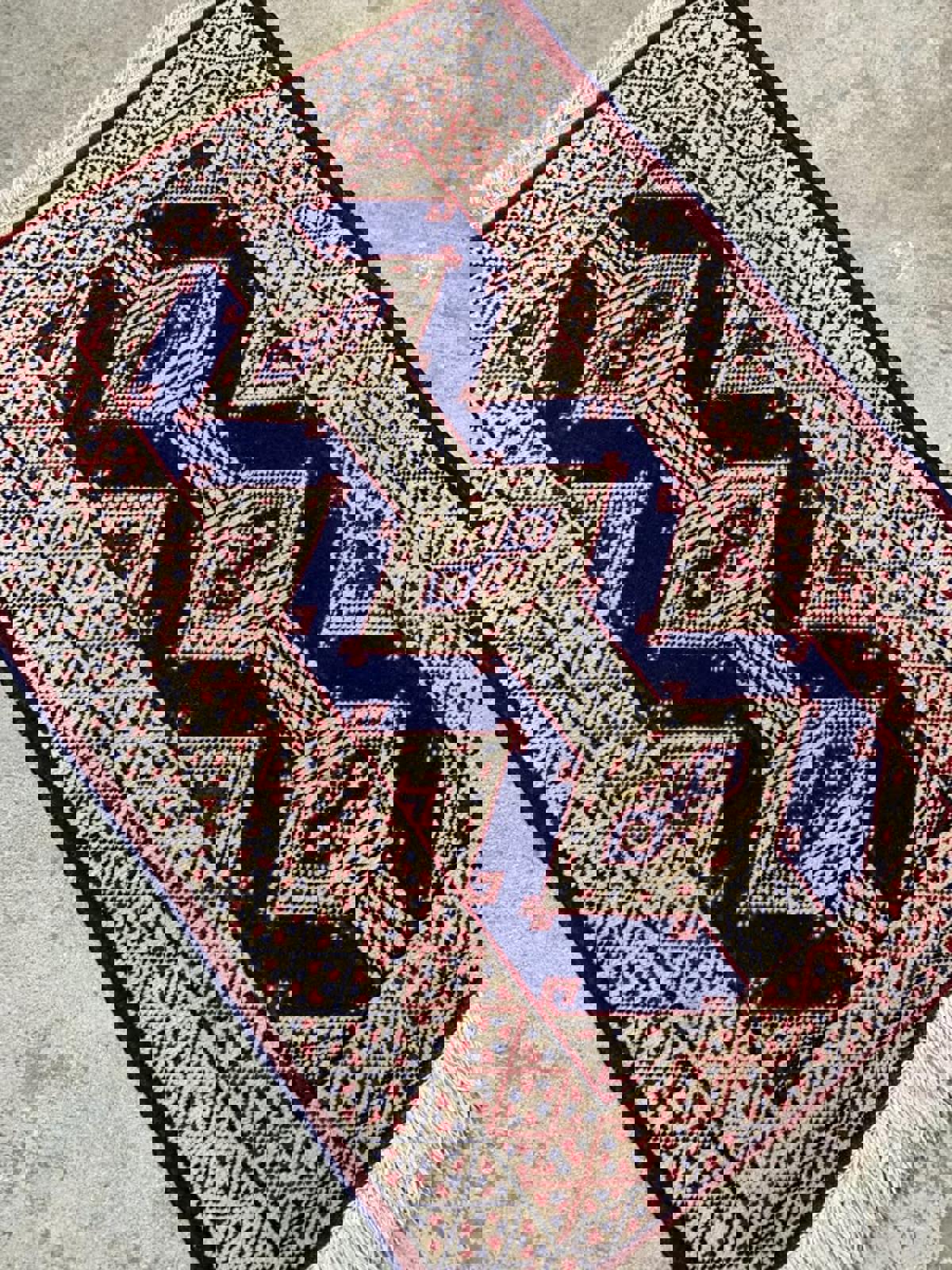 2'x2'9" Handmade 100% Wool Persian Turkaman Rug