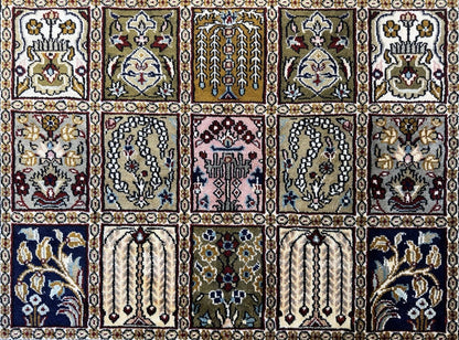 3x5 Luxurious Fine Hand-Knotted 100%Silk Persiane Qume Rug Handmade Gold