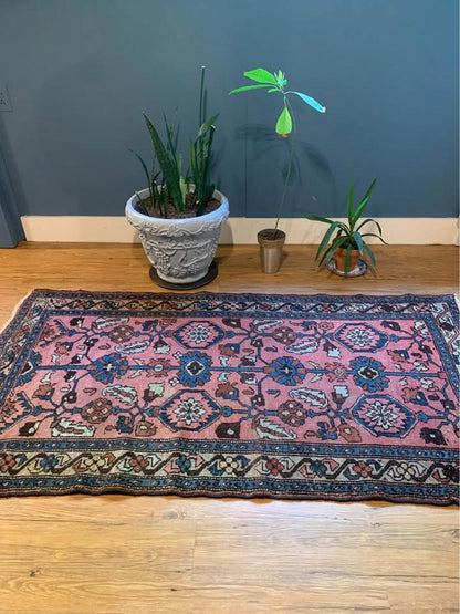 3’5”x6’ Antique Handmade Persian Hamadan Rug