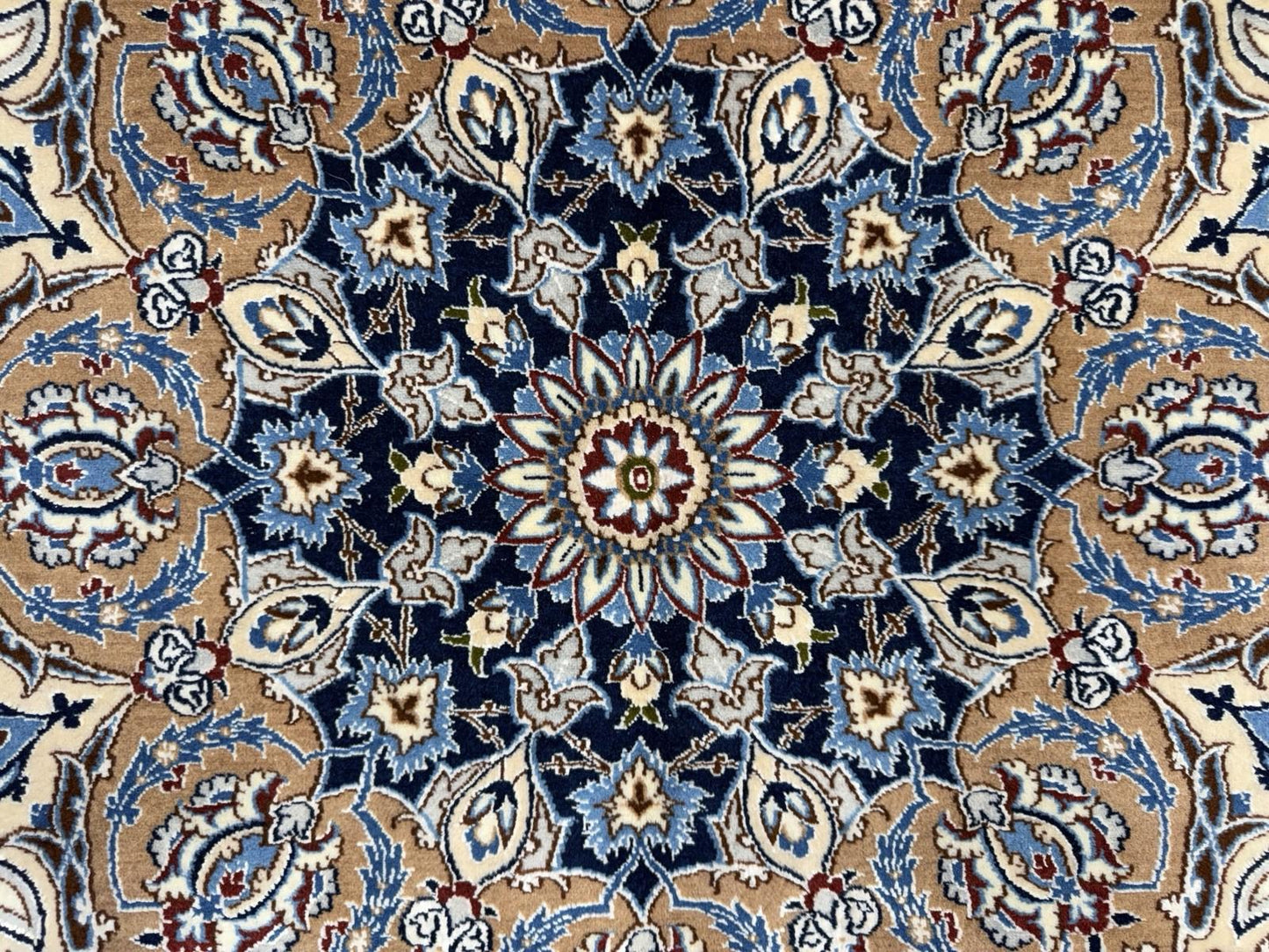 8’7”x12’1” Hand-Knotted Wool & Silk Nain Habibian Area Rug 8x12 Handmade Carpet