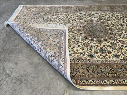 3x5 Luxurious Fine Hand-Knotted 100% Silk Persiane Qume Rug Handmade Beige