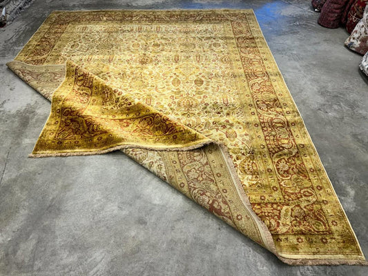 9'x11'9" Handmade 100% Wool All-over Indian Rug