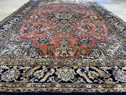 3x5 Luxurious Fine Hand-Knotted 100% Silk Pictorial Persiane Qume Rug Handmade