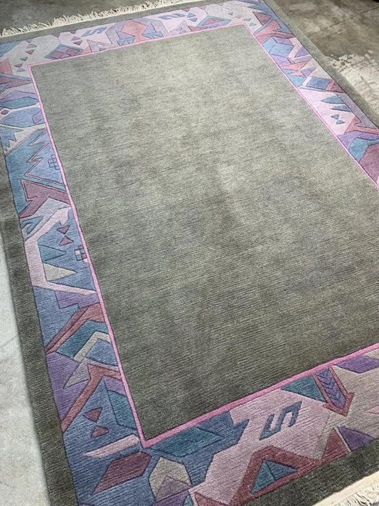 5'7"x8' Handmade 100% Wool Tibetian Rug