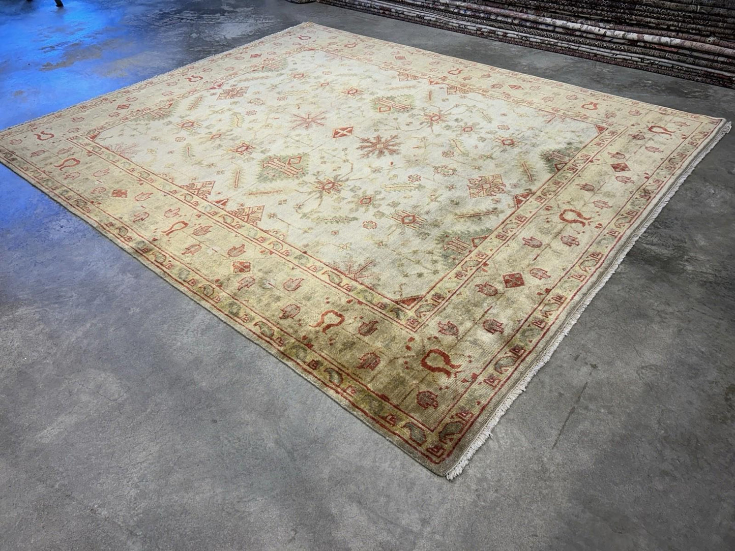 8’4”x10’ Hand-Knotted Wool Oushak All-over Area Rug