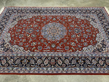 5’x8’ Hand-Knotted Fine Wool & Silk Isfahane Zolfaghari Area Rug - Red Signed