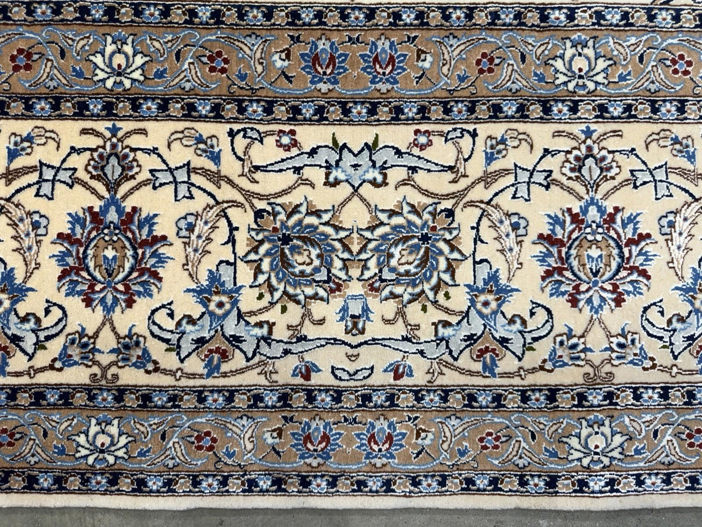 8’7”x12’1” Hand-Knotted Wool & Silk Nain Habibian Area Rug 8x12 Handmade Carpet