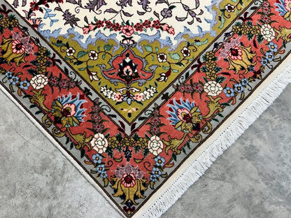 3'1"x5'3" Very Fine Handmade Wool & Silk  Persian Tabriz Rug