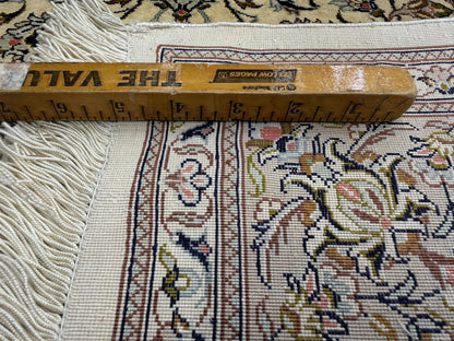 3x5 Luxurious Fine Hand-Knotted 100% Silk Persiane Qume Rug Handmade Beige