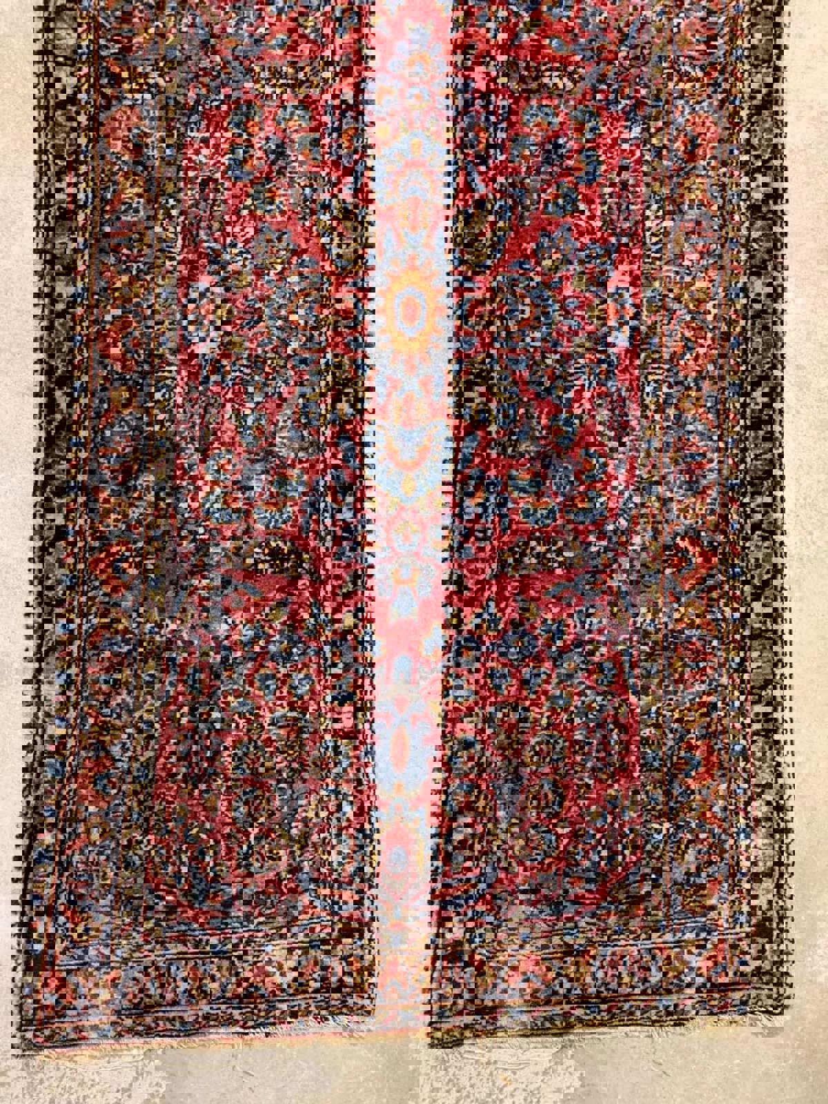 2'1"x4' Antique Handmade 100% Wool Persian Sarouk Rug