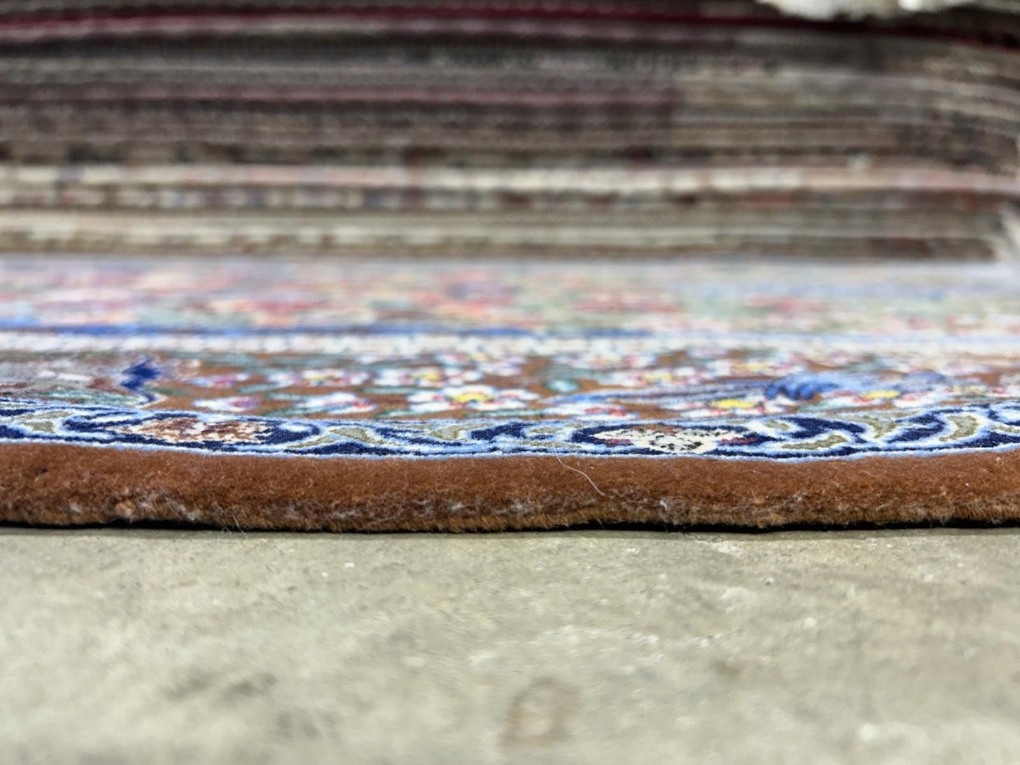 3’9”x5’11” Hand-Knotted Fine Wool & Silk Isfahane Pictorial Area Rug - Carpet