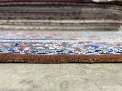 3’9”x5’11” Hand-Knotted Fine Wool & Silk Isfahane Pictorial Area Rug - Carpet