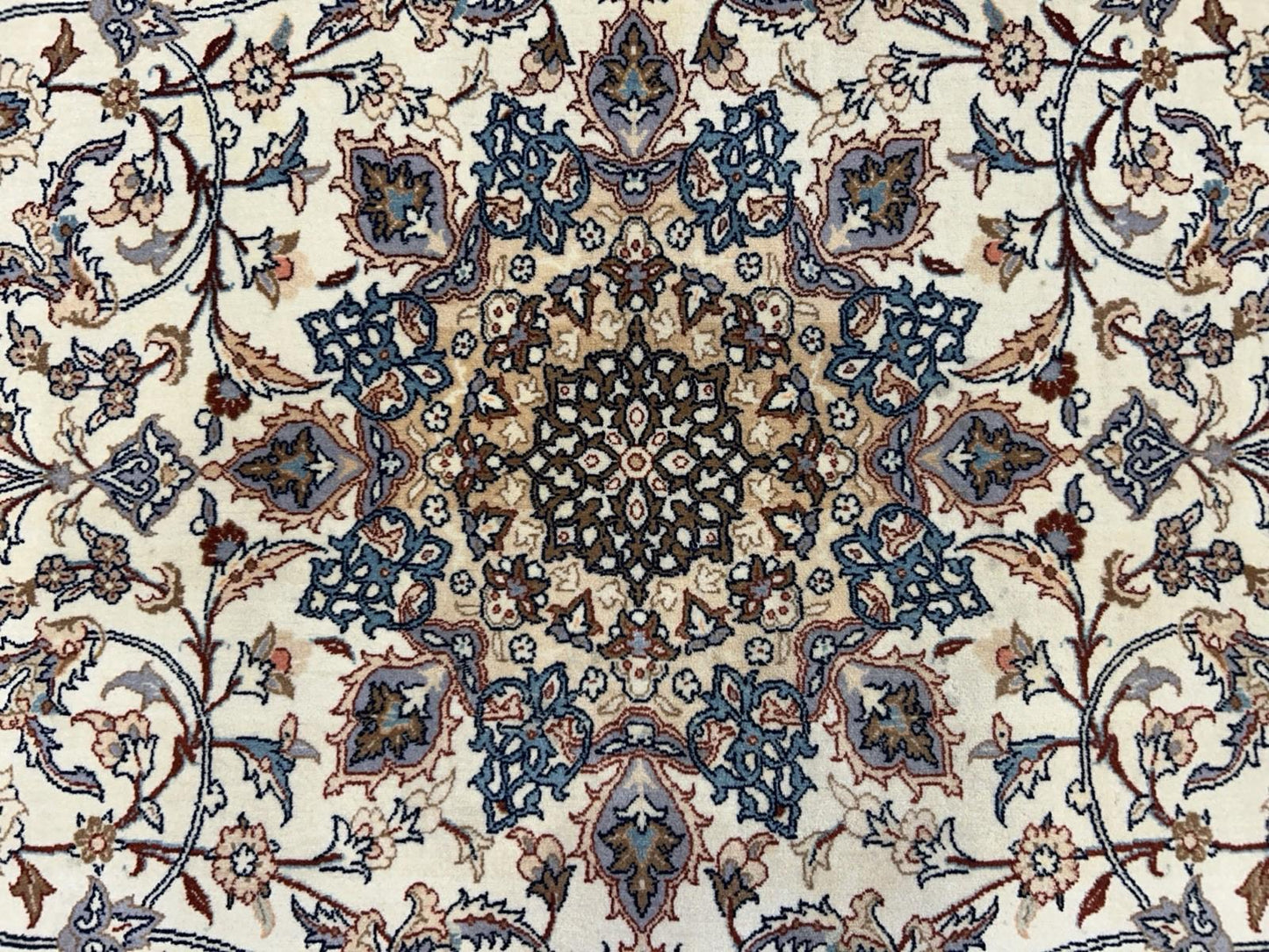 3’5”x5’9” Hand-Knotted  Fine Wool & Silk Isfahane Seirafian Area Rug - Signed