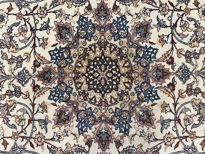 3’5”x5’9” Hand-Knotted  Fine Wool & Silk Isfahane Seirafian Area Rug - Signed